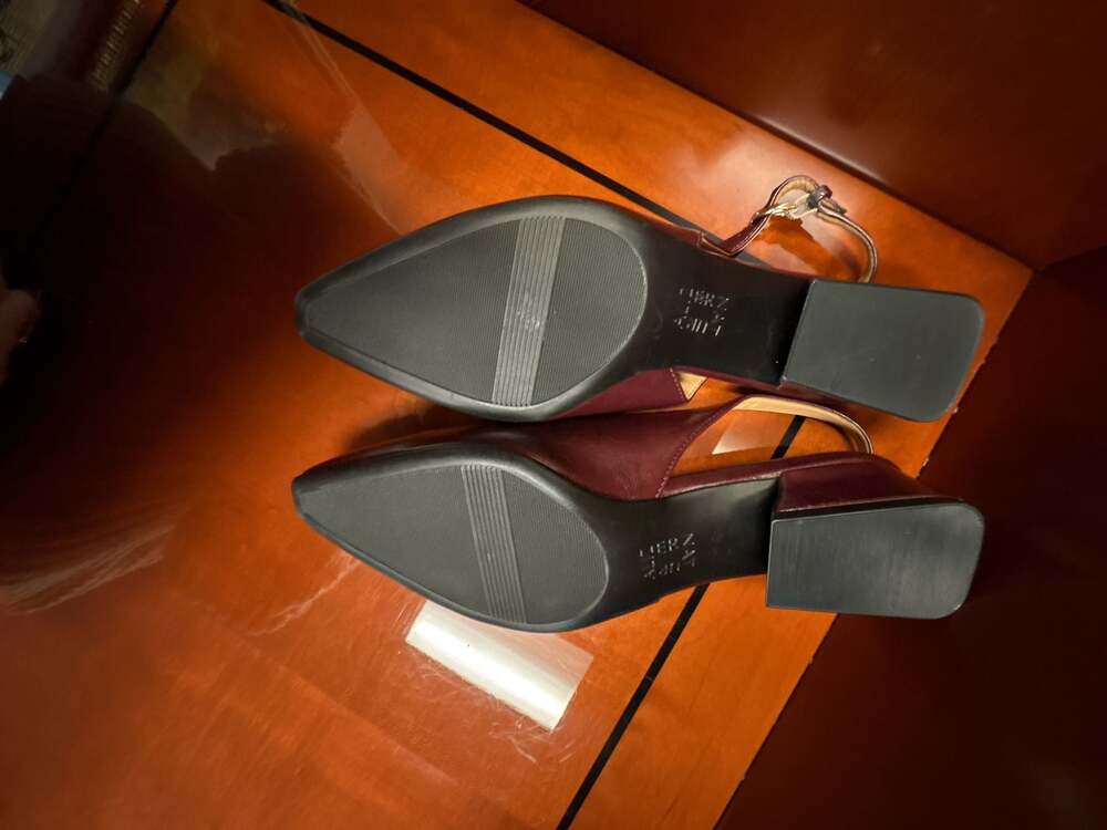 Naturalizer Garner Pointed Toe Slingback Loafer Pumps in Merlot - Picture 7 of 10